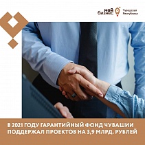Гарантийный фонд Чувашии в 2021 году поддержал проектов на 3,9 млрд. рублей